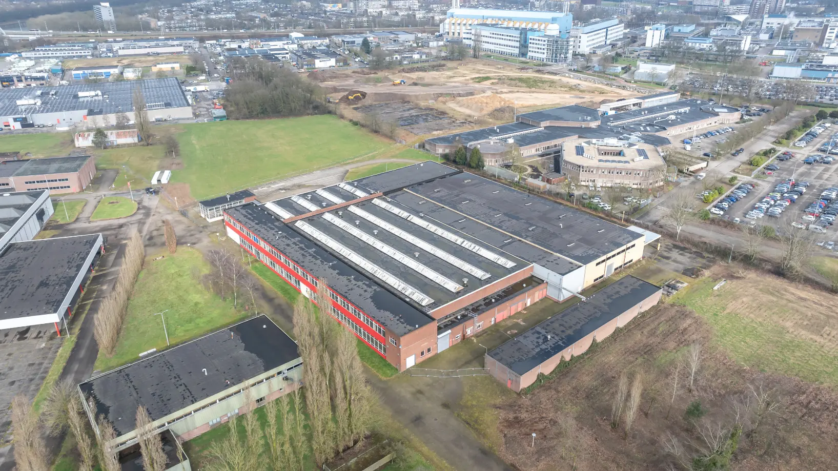 Bovenaanzicht Dukenburgseweg in Nijmegen